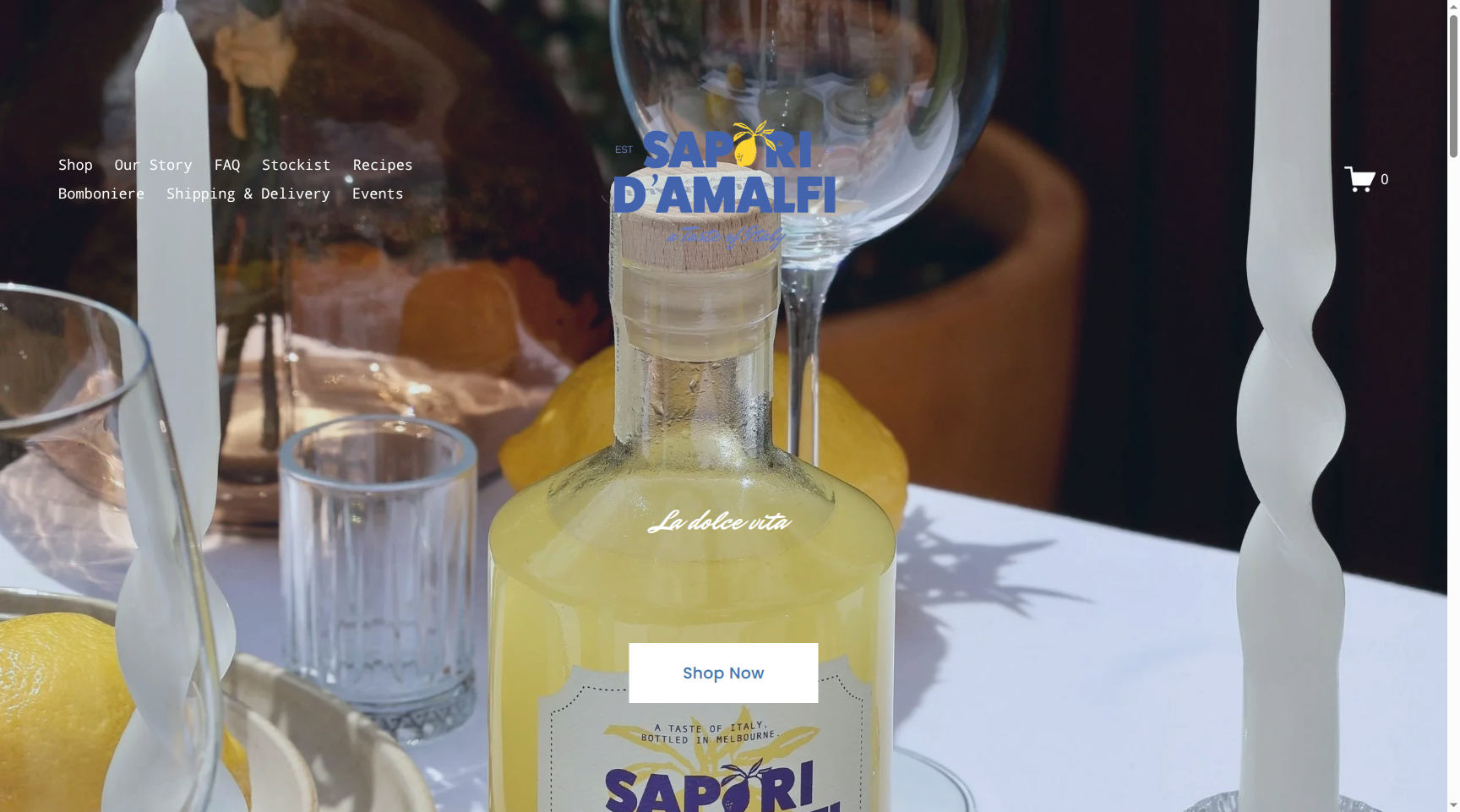 Homepage preview of the Sapori D'Amalfi website